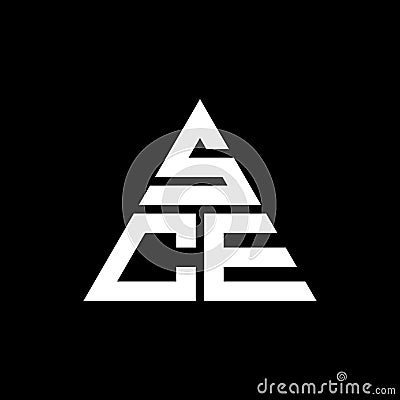 SCE triangle letter logo design with triangle shape. SCE triangle logo design monogram. SCE triangle vector logo template with red Vector Illustration