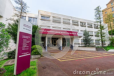 Exterior view of the University Institute of Technology (IUT) of Sceaux, France Editorial Stock Photo