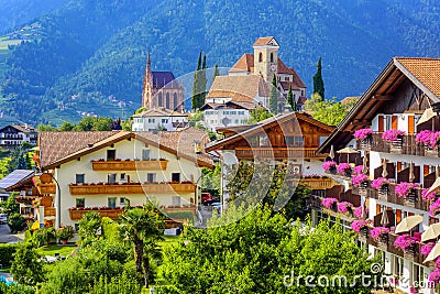 Scena Schenna town in South Tyrol, Merano, Italy Stock Photo
