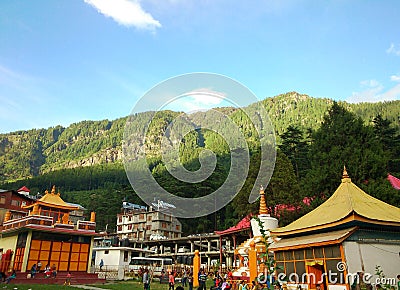 A scenario of a beautiful landscape of Manali town, India Editorial Stock Photo