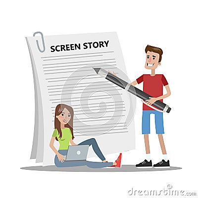 Scenario for video blog Vector Illustration