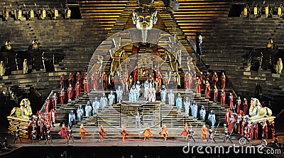 Scene of Aida at Arena of Verona Editorial Stock Photo