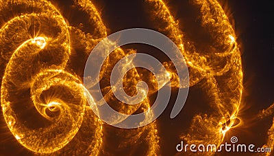 A Scene Of A Captivating Image Of A Spiral Of Fire Stock Photo