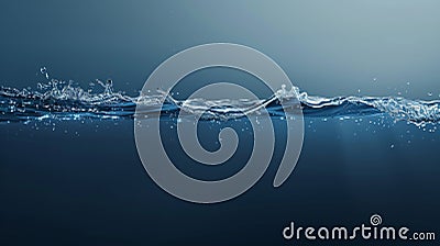 The scene captures a delicate wave curling at the surface of tranquil ocean waters, reflecting soft light and creating a Stock Photo