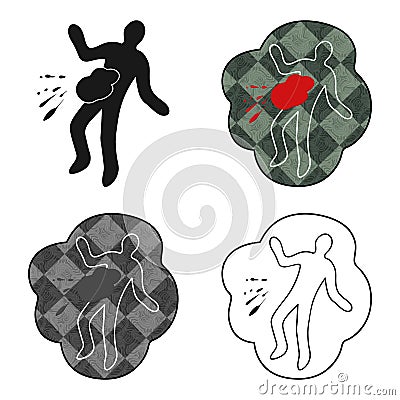 Scene of the crime icon in cartoon style isolated on white background. Crime symbol stock vector illustration. Vector Illustration