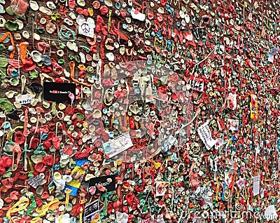 A scene from seattle washington at the gum wall Stock Photo