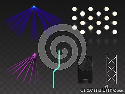 Scene illumination for club or party night event Vector Illustration