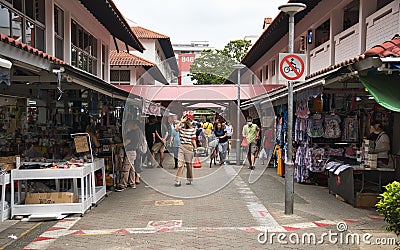 Scene of a morning market in HDB block 846 and 848 in Yishun Ring Road. Editorial Stock Photo