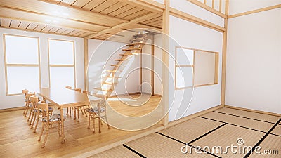 Scene multi function room ideas, japanese room interior design.3D rendering Stock Photo