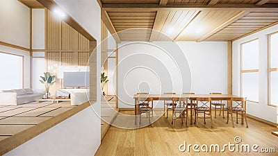 Scene multi function room ideas, japanese room interior design.3D rendering Stock Photo