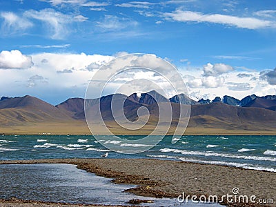 Scene of Namsto lake, Tibet Stock Photo