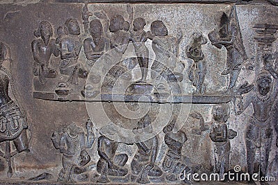 Scene from Ramayana, Bhuleshwar, Maharashtra Stock Photo