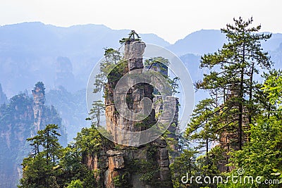 scene of rock mountain in Zhangjiajie National Forest Park,Hunan, China Stock Photo