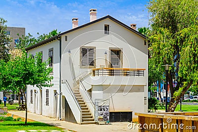 Scene of the Sarona compound, in Tel-Aviv Editorial Stock Photo