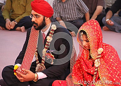 Scene at a Sikh Wedding Editorial Stock Photo