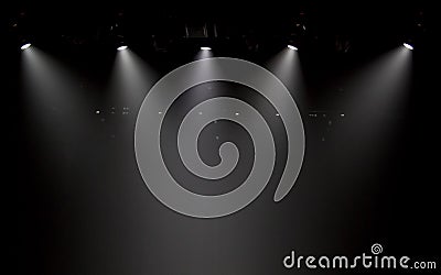 Scene, stage light with colored spotlights Stock Photo