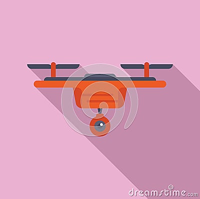 Scene video drone icon flat vector. Filming air control Stock Photo