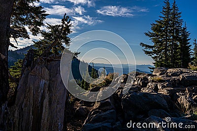 Manzanita Lake Lassen Stock Photo