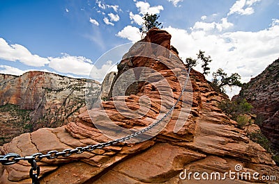 Scenery from the Angels Landing hike at Zion National Park Stock Photo