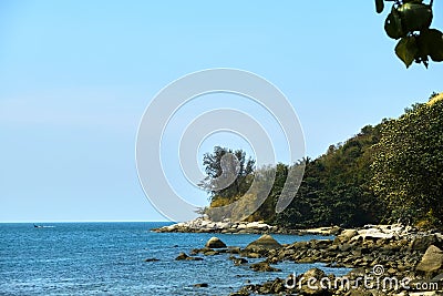 Scenery at the Ao Sane beach at Phuket, Thailand Stock Photo