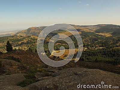Scenery around Hogsback taken from the unnamed hill in early spring, South Africa Stock Photo