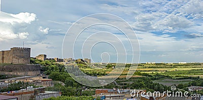 Scenery of DiyarbakÄ±r-Turkey historical walls and Hevsel gardens Stock Photo