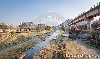 The scenery of Gimhae stream park Editorial Stock Photo