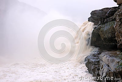Hukou Waterfall of Yellow River Stock Photo