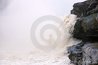 Hukou Waterfall of Yellow River Stock Photo