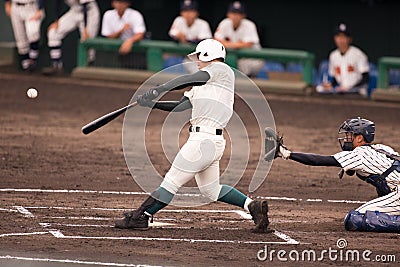 Japanese high school baseball game Editorial Stock Photo