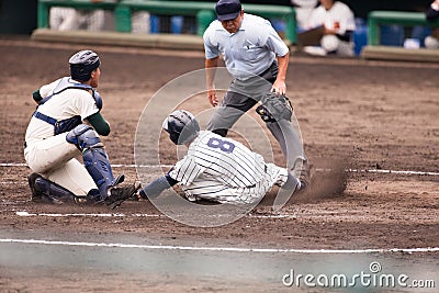 Japanese high school baseball game Editorial Stock Photo