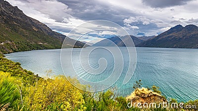 scenery at Lake Te Anau, New Zealand Stock Photo