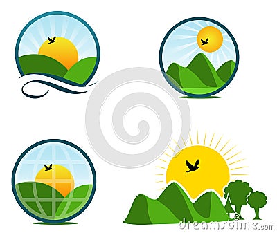 Scenery logos Stock Photo