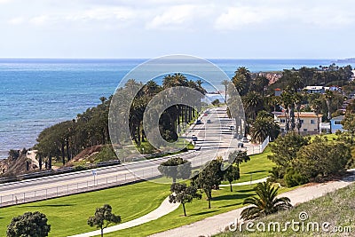 Scenery Road by the ocean Stock Photo