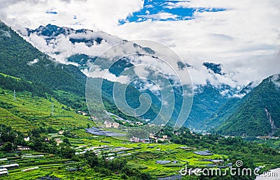 Scenery of Salween River Canyon , YunNan Stock Photo