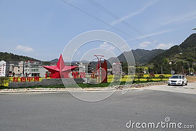 The scenery of spring in Southern Anhui is exceptionally beautiful Editorial Stock Photo