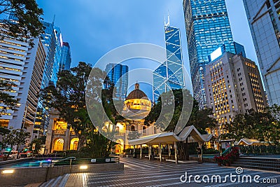 Scenery of the Statue Square in Central, Hong Kong, China Stock Photo