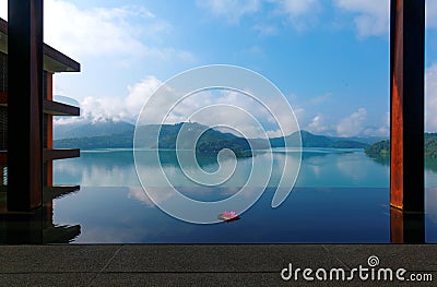 Scenery of Sun Moon Lake, a famous tourist destination in Nantou, Taiwan Stock Photo