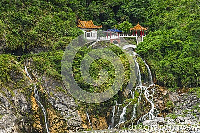 Scenery of Taroko at Eternal Spring Shrine in Hualien Stock Photo