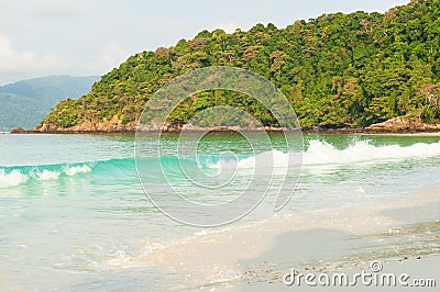 Scenery of tranquil island on sunny summer Stock Photo