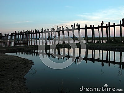 Scenery of Ubein Bridge Stock Photo