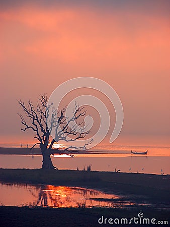 Scenery of Ubein Bridge Stock Photo