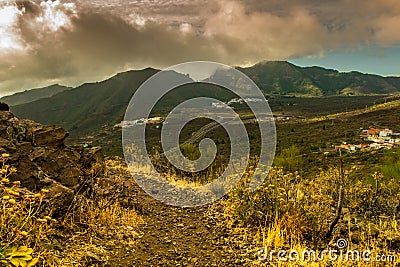 Scenery valley in Canary islands. Nature landscape. Travel adventures and outdoor lifestyle. Masca valley. Scenic Stock Photo