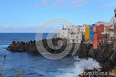 Scenery valley in Spain.Nature landscape. Cactus,vegetation and sunset panorama in Tenerife Stock Photo