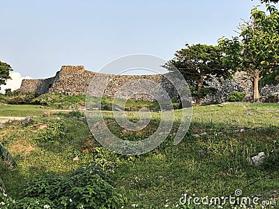 Scenery view of Nakijin-jo Site in Japan. Stock Photo