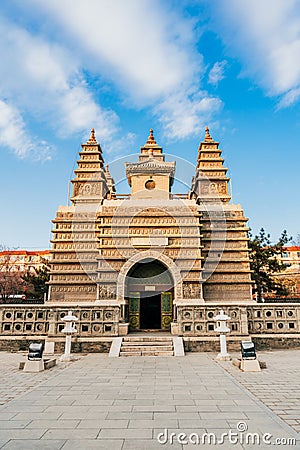 Scenery of Wuta Temple in Hohhot, Inner Mongolia, China Stock Photo