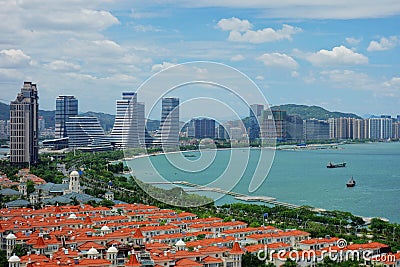 The scenery of Xiamen Haicang Bay Editorial Stock Photo