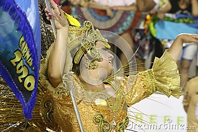 Scenes of Carnaval 2020 in Santos Editorial Stock Photo