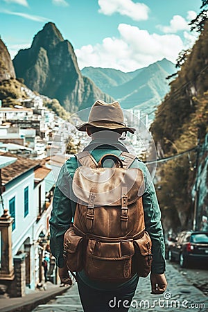 Scenes of digital nomads exploring new cities and cultures Stock Photo
