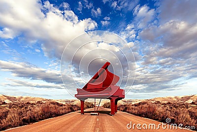 Scenery and piano Stock Photo